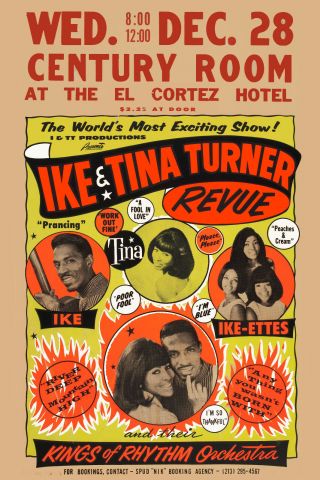 Soul: Ike & Tina Turner Revue Concert Poster 1960 