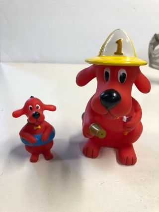 Rare 5.  5” & 2.  5 " Clifford The Big Red Dog Rubber Figures A