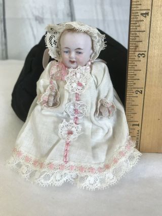 Antique Vintage 4 " Character Baby Doll Closed Mouth Wire Jointed Germany?