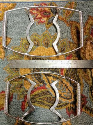 2 Corningware Vintage Cradles: P - 11 - 2 1/2 - M - I & P - 11 - M - 1 Silver Colored Metal