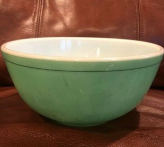 Vintage Pyrex Nesting/mixing Bowl 8 1/2” Green No Number On Bottom