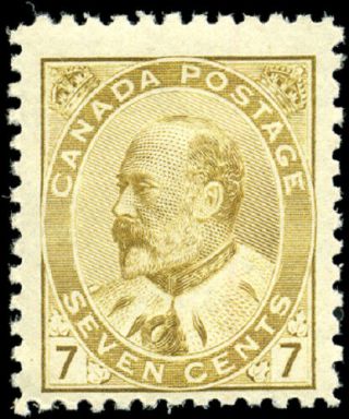 Canada 92 F Og Nh 1903 King Edward Vii 7c Olive Bistre Cv$360.  00