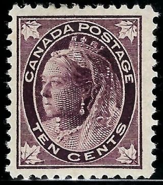 Canada 1897 Scott 73,  Mint/lh,  Fog,  10c " Queen Victoria " Very Fine High Value