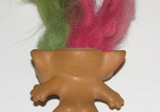 Vintage Two Headed Troll Doll pink & green Hair 1965 Uneeda 3