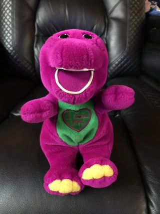 Barney " I Love You " Dinosaur 10 " Plush Stuffed Animal Toy Vintage No Sound Lyons