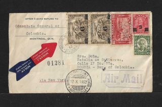 Scadta Rare Canada To Colombia Air Mail Cover 1932
