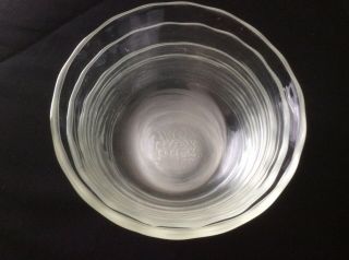 Set of 4 VINTAGE CLEAR PYREX CUSTARD CUPS 463 Scalloped Edge 3 Rings 6 Oz. 2