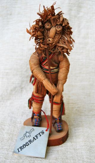Iroquois False Face Medicine Society Dancer Corn Husk Doll By Iroqrafts