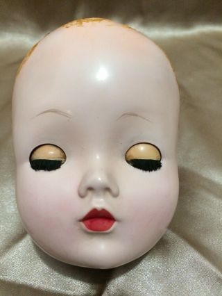 Madame Alexander 1950 ' s Hard Plastic Vintage Cissy Doll Head/Hazel Eyes 2