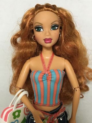 Barbie My Scene Miami Getaway Kenzie Doll Articulated Jointed Freckles Rare