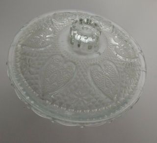 Vintage Clear Glass Lidded Candy Dish,  Hearts Roses & Fleur - De - Lis Kig Indonesia
