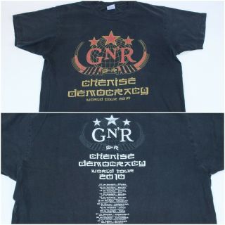 2010 Guns N Roses Chinese Democracy 2010 World Concert Tour Band T Shirt Medium