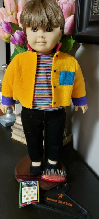Vintage Pleasant Company American Girl Doll Of Today W Stand And Outfit 1990s
