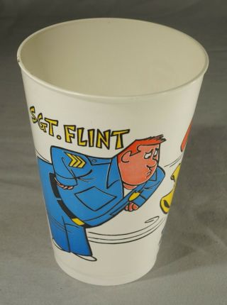 1976 Sgt.  Flint Hong Kong Phooey Hanna Barbera 5 " Plastic Drinking Slurpee Cup