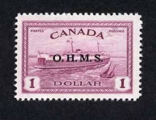 Canada O10 $1.  00 Train Ferry Peace Issue Overprinted Ohms Mnh