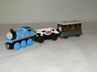 Thomas And Friends Wooden Train Lot; Thomas,  Toby & Milk Barrel Car