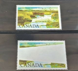Point Pelee $5 Missing Area Colour Error Nh Stamp Canadian Never Hinged