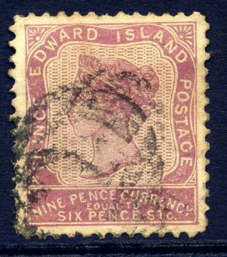 Prince Edward Island 1862 - 69 9d Reddish Mauve Good Sound.  Gibbons 20.