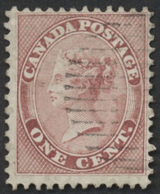 Canada 14 1c Victoria,  Perf 12 X 11.  8,  Carmine Red Shade,  Vf
