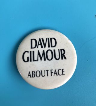 Vintage 1980s David Gilmour Pin About Face Button Badge Pink Floyd The Wall Uk