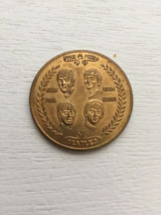 1964 Beatles Commemorating The Visit To U.  S.  A Nems Brass Coin Token
