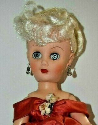 Miss Renee,  Jolly Toys 19 " 1950s Fashion Doll In Red Gown,  14r Mark