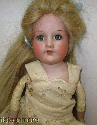 Antique German Armand Marseille Am 370 Doll Bisque Shoulder Head Kid Body