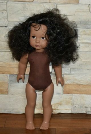 Gotz Doll/pottery Barn Kids/black Hair Brown Eyes.  18 " Cloth Body