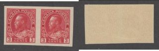 Mnh Canada 3 Cent Kgv Admiral Imperforate Pair 138 (lot 17520)
