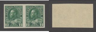 Mnh Canada 2 Cent Kgv Admiral Imperforate Pair With Hairlines 137 (lot 17519)