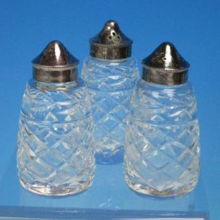 Waterford Crystal - Glandore Pattern - 3 Salt And Pepper Shakers