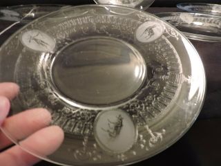5 Heisey Dianna The Huntress 6 1/4 " Bread & Butter Plates