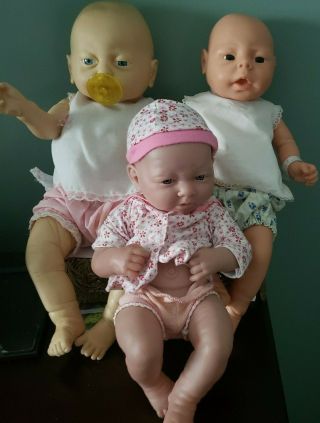 3 Dolls Vintage Newborn Baby Girl & Boy Doll Anatomically Correct 2