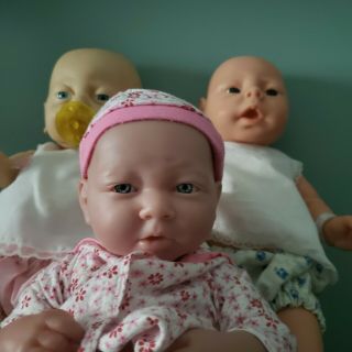 3 Dolls Vintage Newborn Baby Girl & Boy Doll Anatomically Correct 3