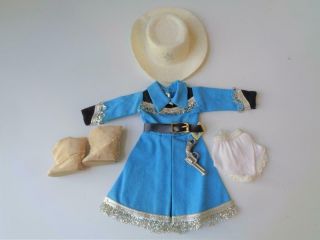 1959 Vogue Jill Jan Doll Clothes 3262 Blue Rodeo Outfit Cowgirl Dress Gun Hat