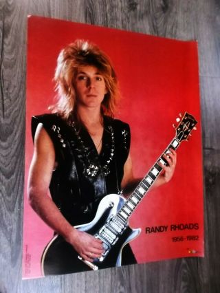Vintage 1985 Randy Rhoads W/guitar Poster Nos 22 " X 17 "