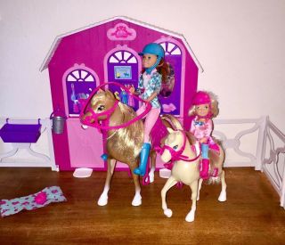 Barbie And Her Sisters In A Pony Tale Horse Stable Playset Ranch Horses
