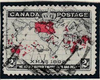 Canada 86 Hartney Man Squared Circle Queen Victoria 2c Map 1899