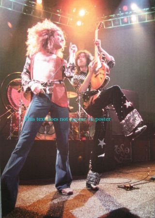 Led Zeppelin Robert Plant & Jimmy Page Live Htf Poster 14.  5 X 21 High Qual