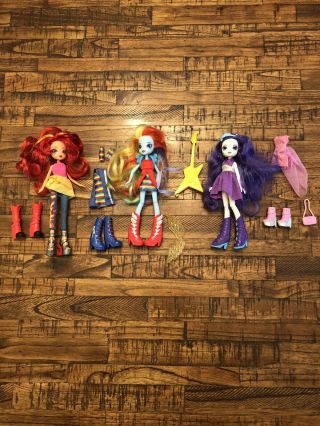 My Little Pony Equestria Girls Dolls (3) - Sunset Shimmer,  Rarity,  & Rainbow Dash