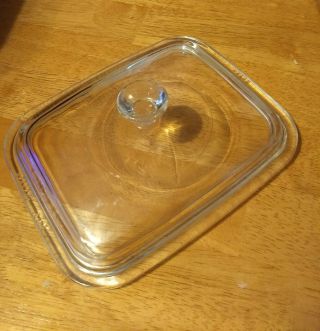 Vintage Corning Ware Pyrex Glass Lid P - 4 - C - Clear Rectangle