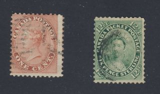 2x Canada 1st Cent Issues 14 - 1c Fine & 18 - 12 1/2c F Guide Value= $120.  00