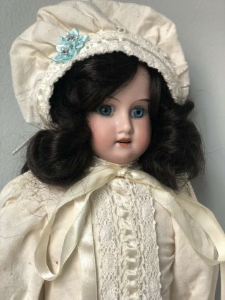 Antique Unidentified German (?) 20” Doll Bisque Head Leather Body