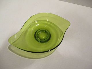 Vintage Viking Glass Mid Century Modern Oblong Bonbon Candy Bowl Pale Green