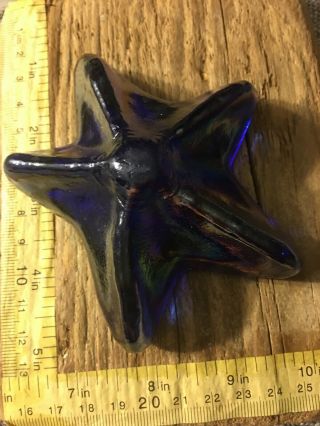 Vintage Iridescent Art Glass Star Fish Paperweight