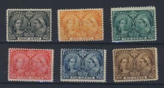 6x Canada Victoria Jubilee Stamps 50 - 1/2c 51 - 1c 52 - 2c 53 - 3c 54 - 5c 55 - 6c $265.  00