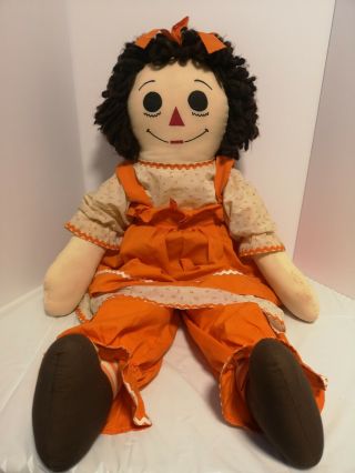 Vintage Raggedy Ann Doll Large 36 " Tall Rare
