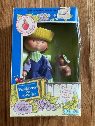 Vintage Strawberry Shortcake Doll Huckleberry Pie With Pupcake Nrfb Nos Mip 1982