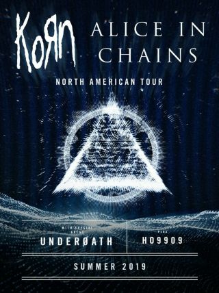 Korn / Alice In Chains / Underoath " North American Tour " 2019 Concert Poster
