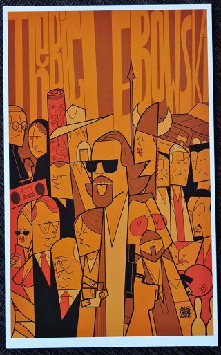 Big Lebowski - Re - Imagined/cast Of Characters - Mini Movie Art Poster